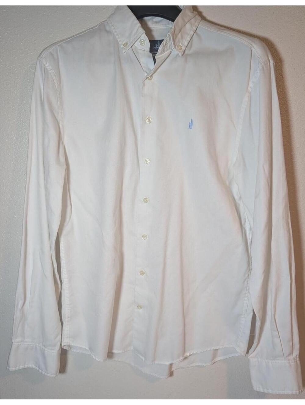Johnnie-O White Button-Front Long Sleeve Cotton Shirt Men’s Size S